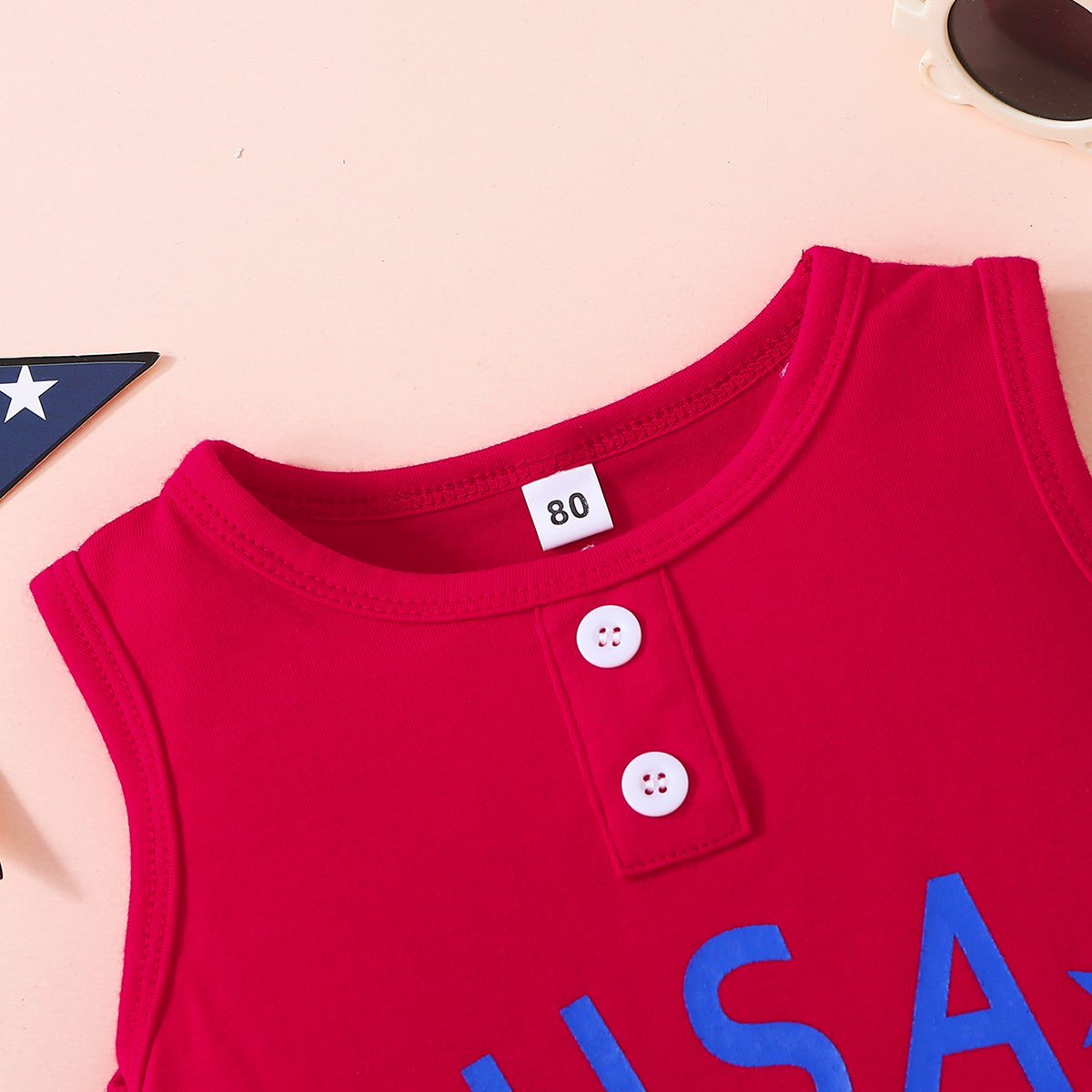 Kids USA Graphic Tank and Star and Stripe Shorts Set - nailedmoms
