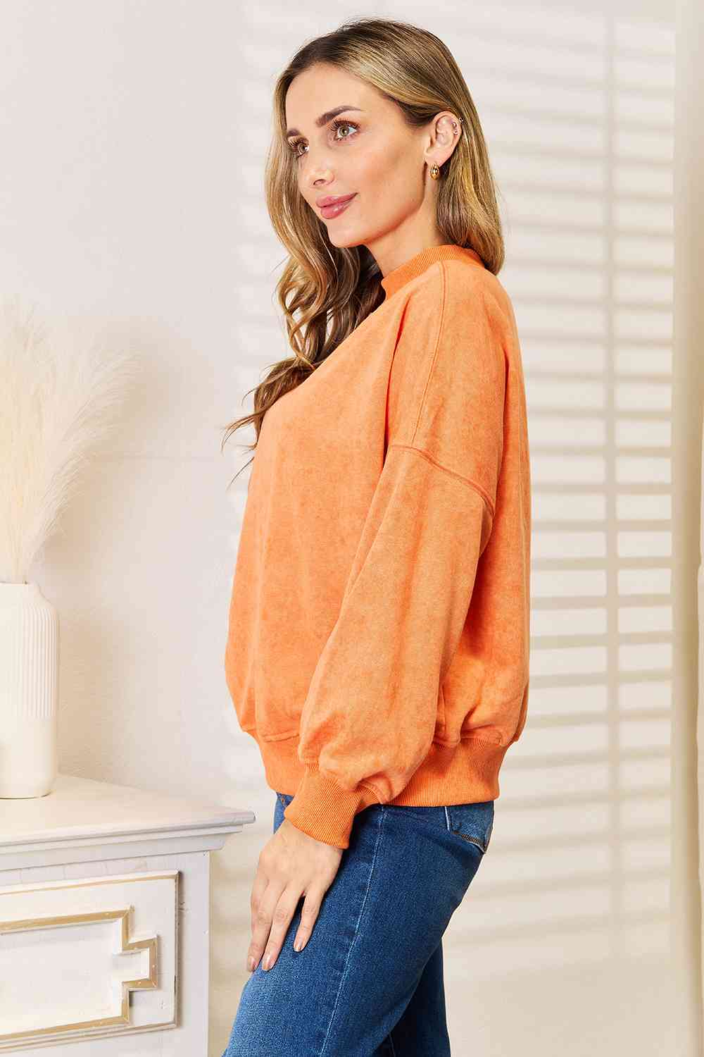 Basic Bae Round Neck Dropped Shoulder Sweatshirt - nailedmoms