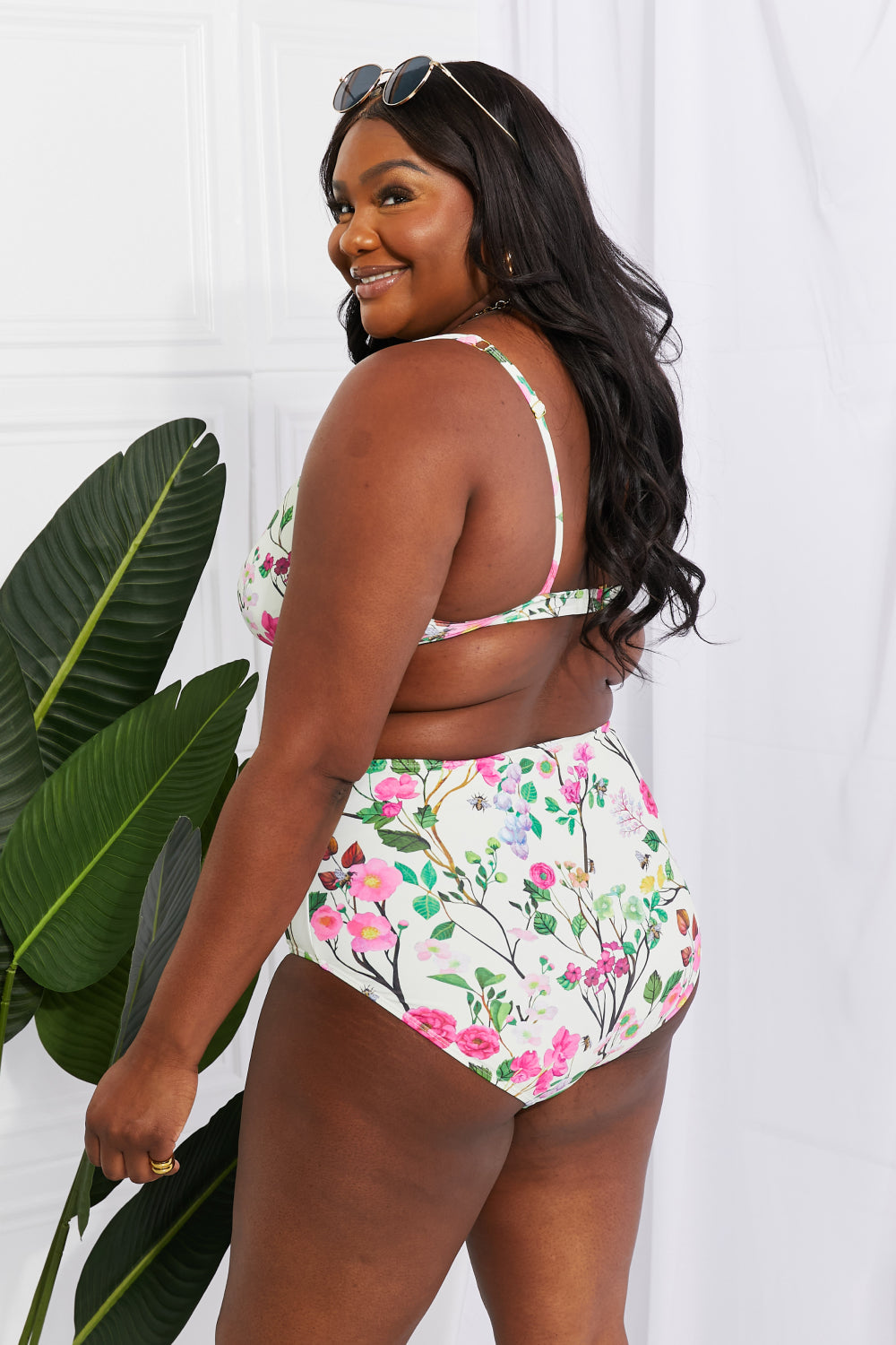 Marina West Swim Take A Dip Twist High-Rise Bikini in Cream - nailedmoms
