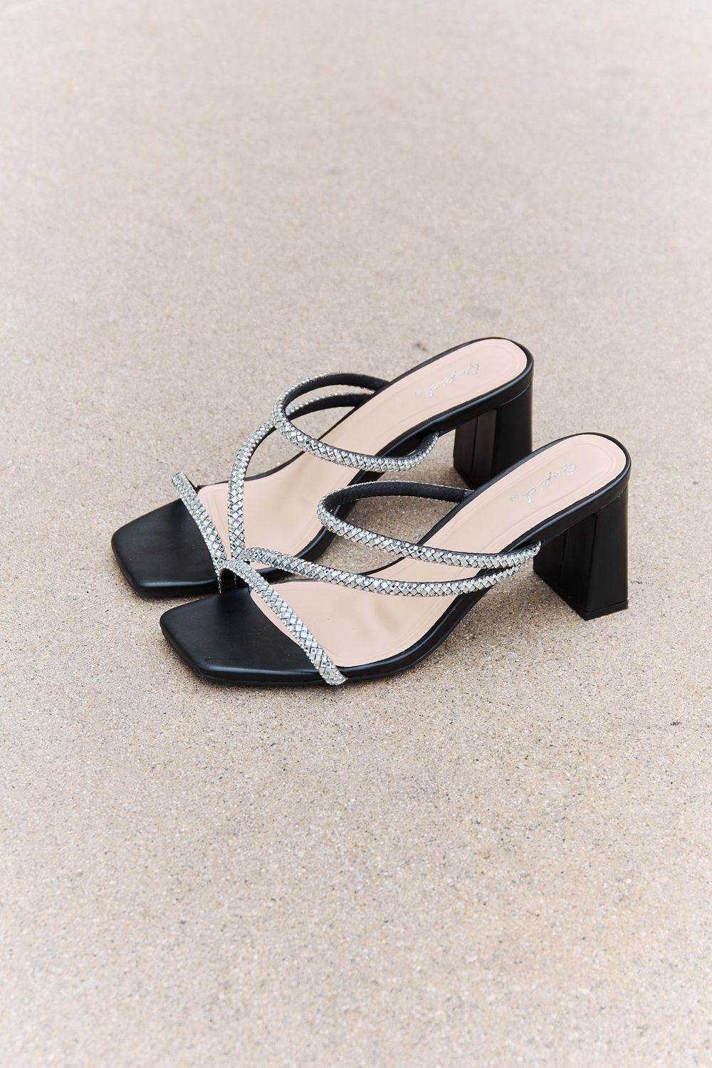 Qupid Level Up Rhinestone Strap Heels - nailedmoms