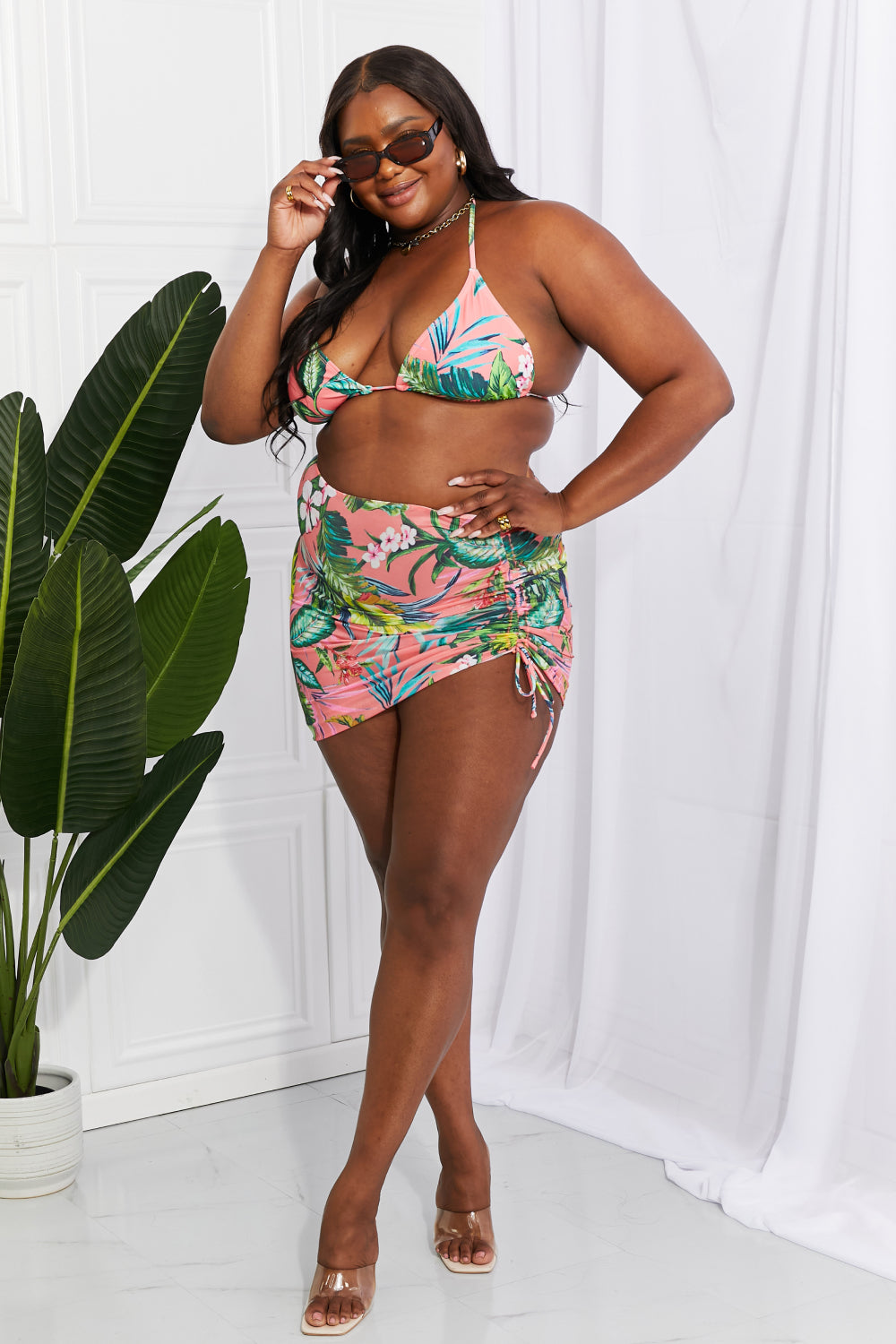 Marina West Swim Paradise Awaits Triangle Bikini and Sarong Set - nailedmoms