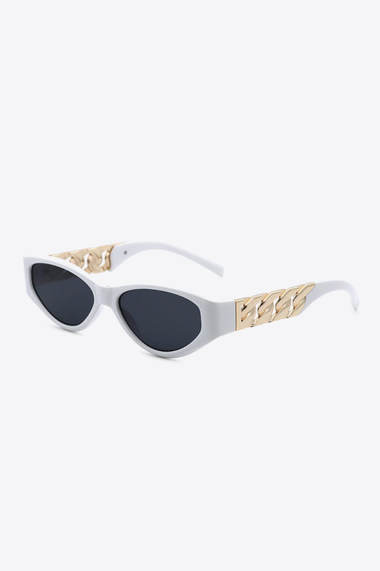 Chain Detail Temple Cat Eye Sunglasses - nailedmoms