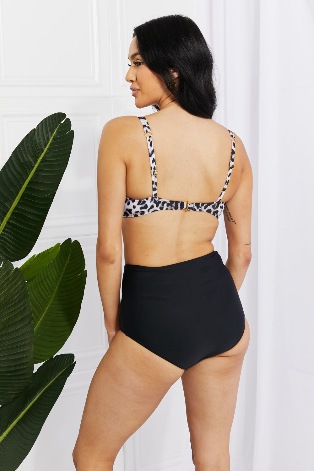 Marina West Swim Take A Dip Twist High-Rise Bikini in Leopard - nailedmoms