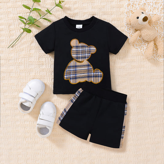 Baby Bear Graphic Round Neck Tee and Short Set - nailedmoms