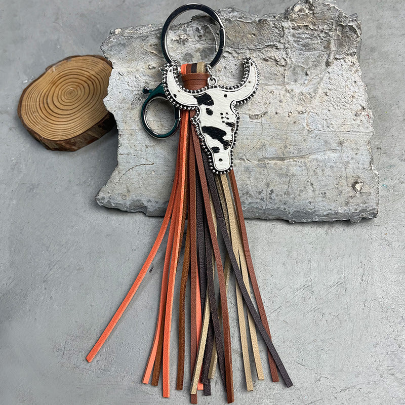 Bull Shape Fringe Key Chain - nailedmoms