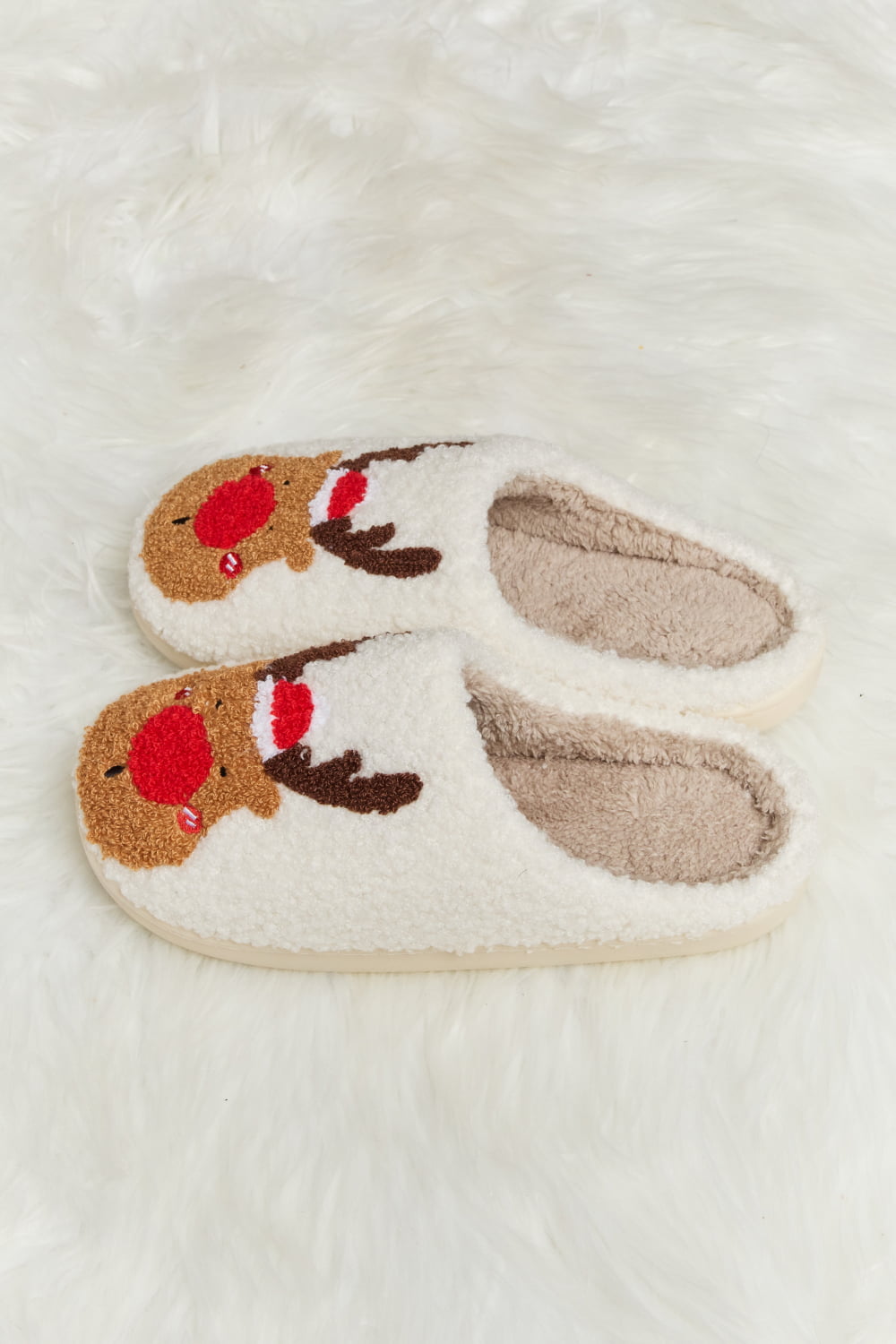 Melody Rudolph Print Plush Slide Slippers - nailedmoms