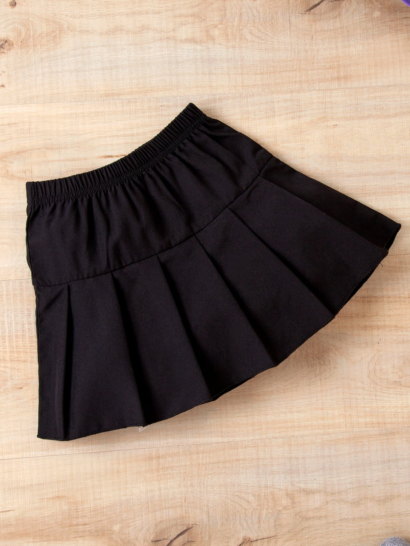 Girls Contrast Bomber Jacket, Tank, and Pleated Skirt Set - nailedmoms