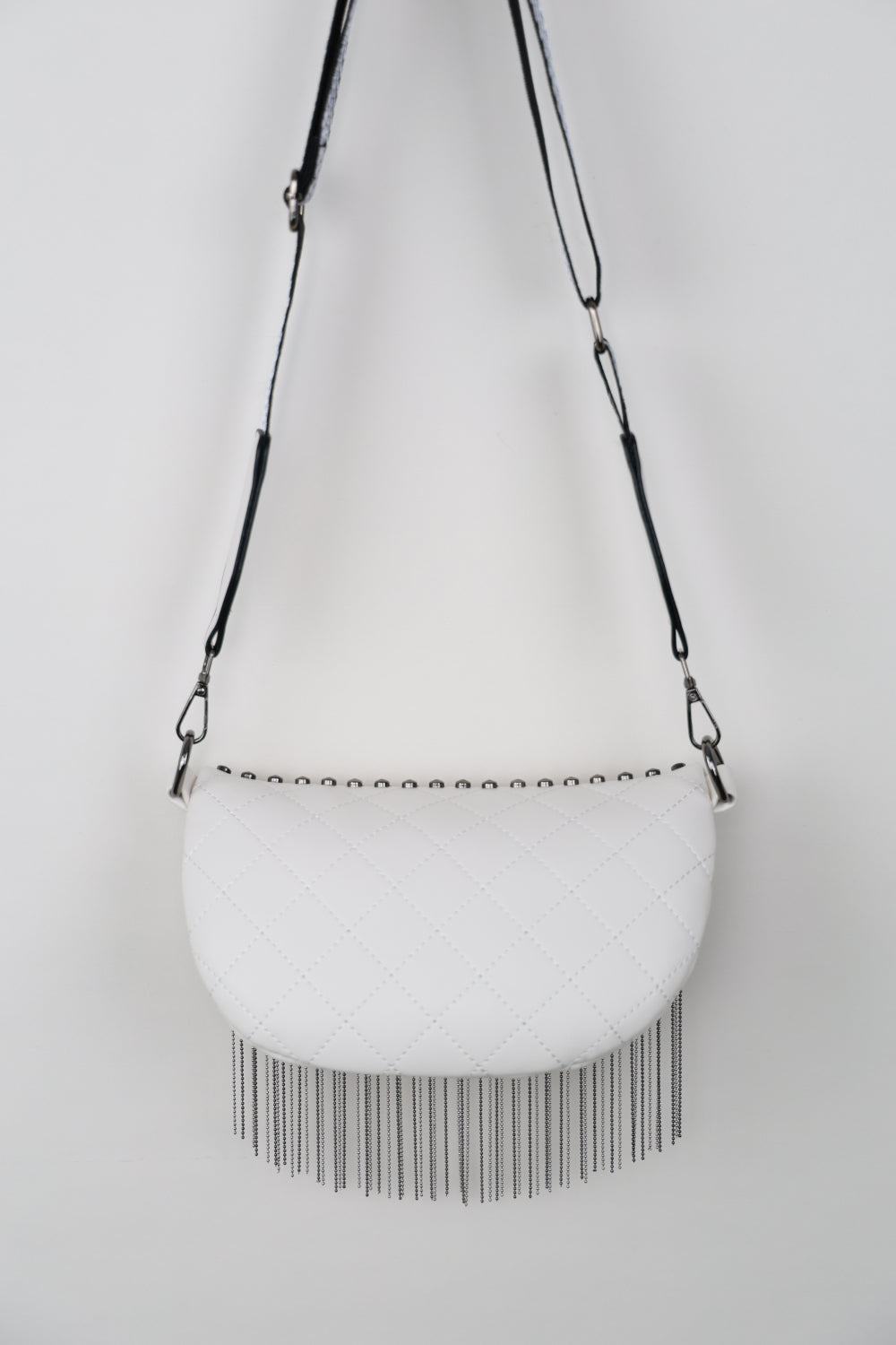 PU Leather Studded Sling Bag with Fringes - nailedmoms