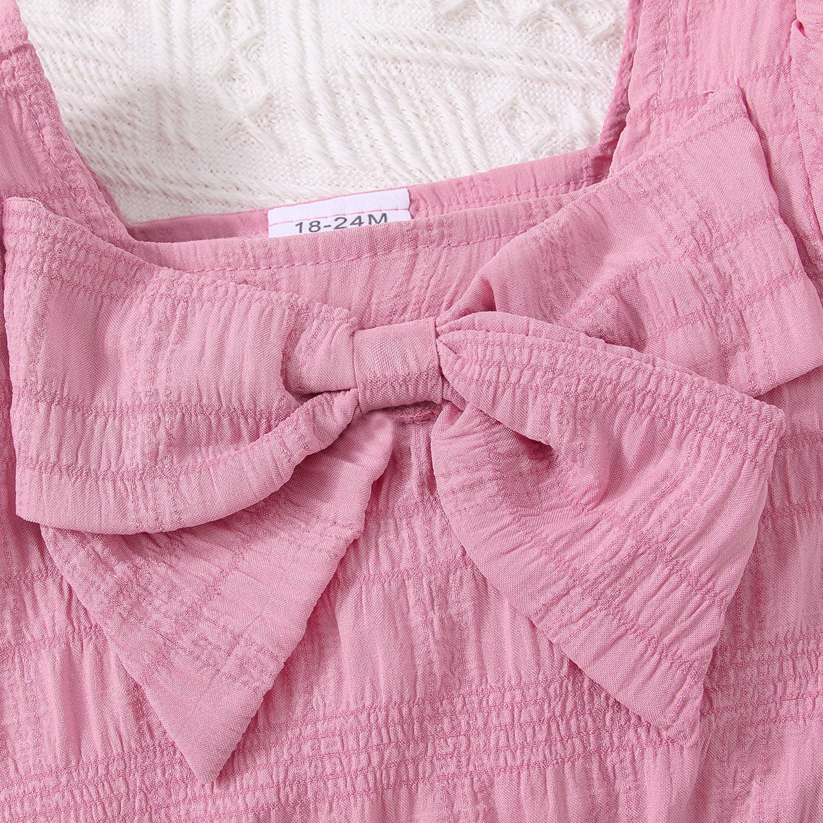 Kids Textured Bow Detail Top and Belted Shorts Set - nailedmoms
