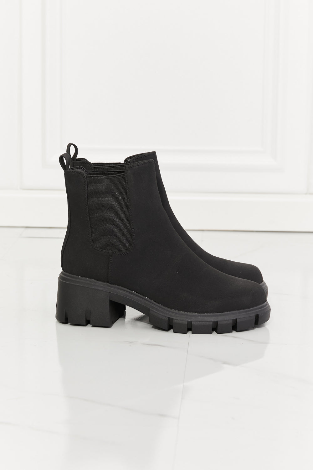 MMShoes Work For It Matte Lug Sole Chelsea Boots in Black - nailedmoms