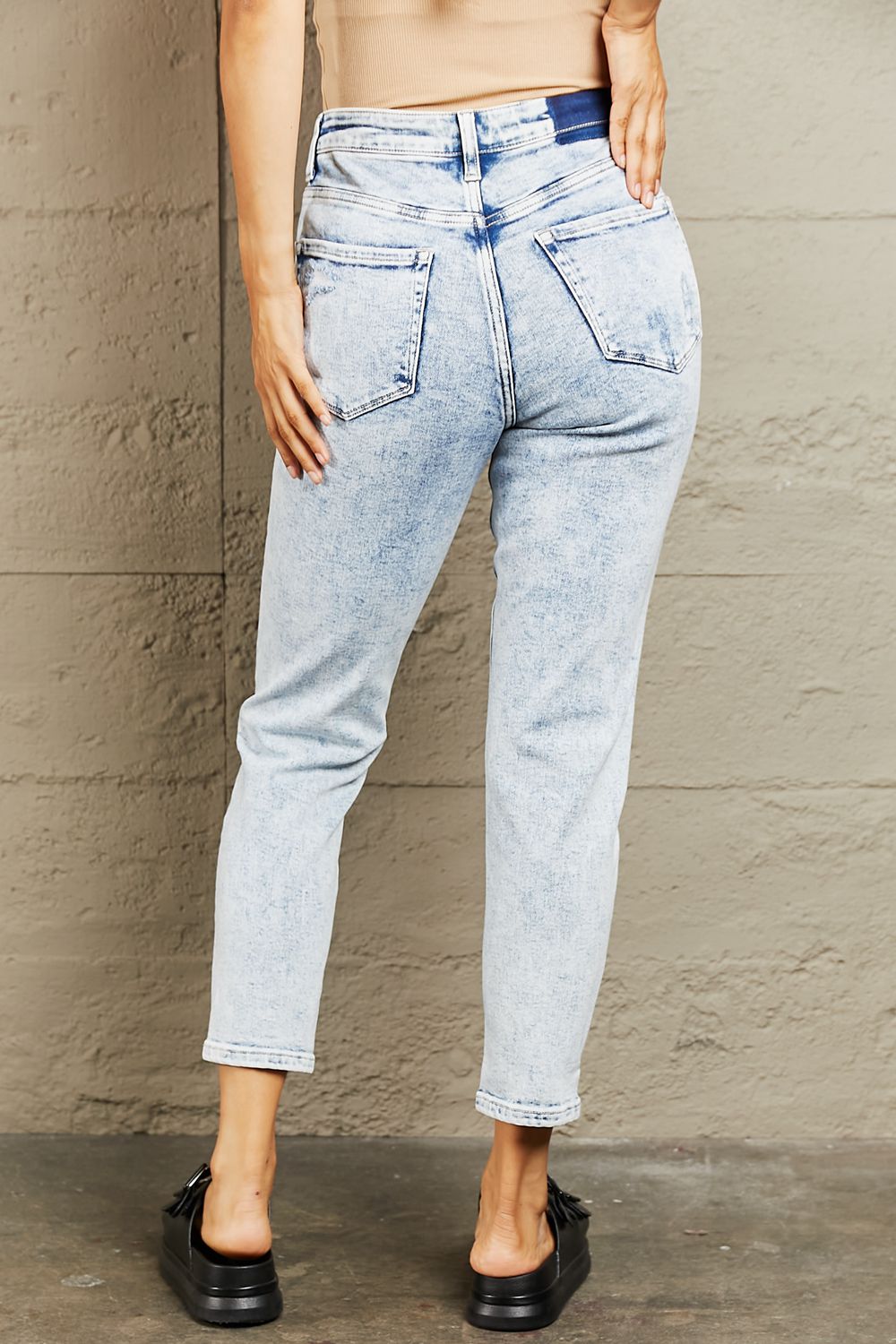 BAYEAS High Waisted Acid Wash Skinny Jeans - nailedmoms