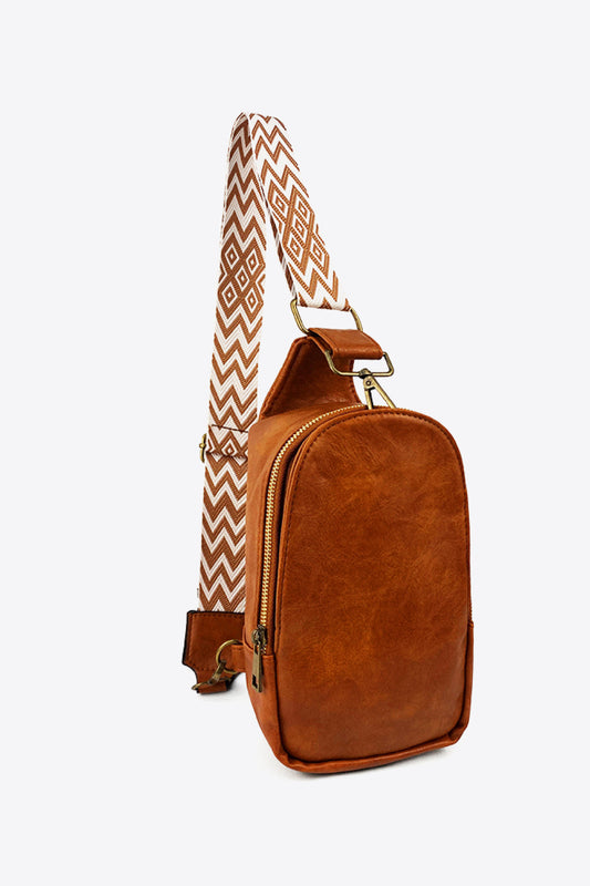 Adjustable Strap PU Leather Sling Bag - nailedmoms