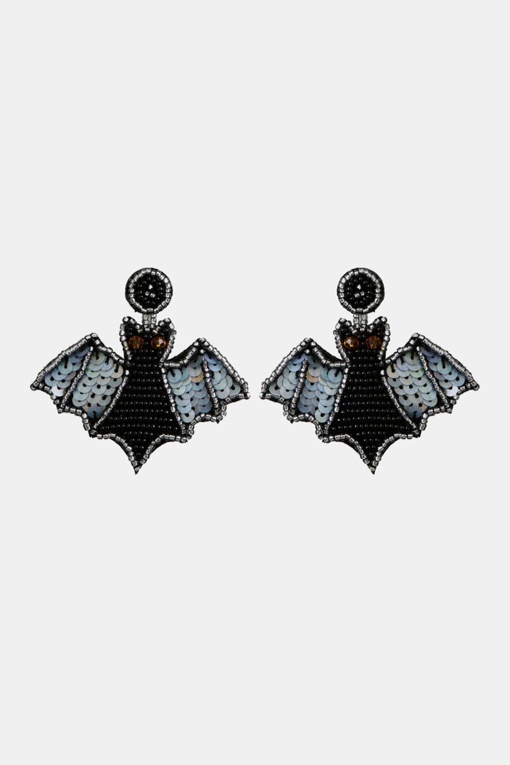 Bat Shape Beaded Dangle Earrings - nailedmoms