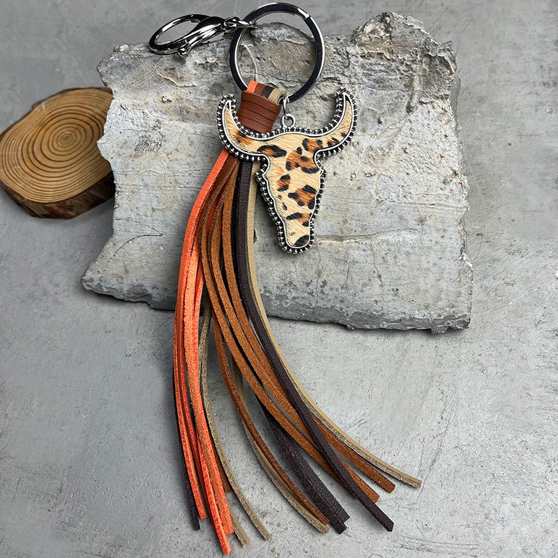 Bull Shape Fringe Key Chain - nailedmoms