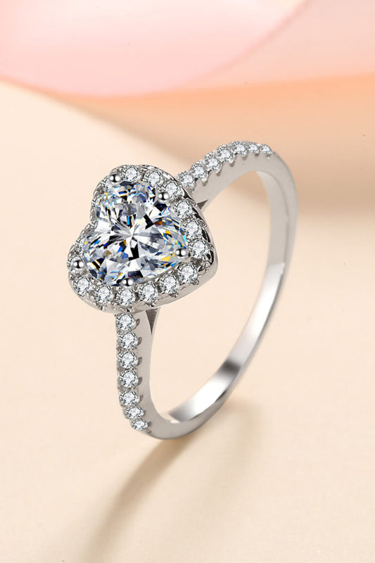 1 Carat Moissanite Heart-Shaped Ring - nailedmoms