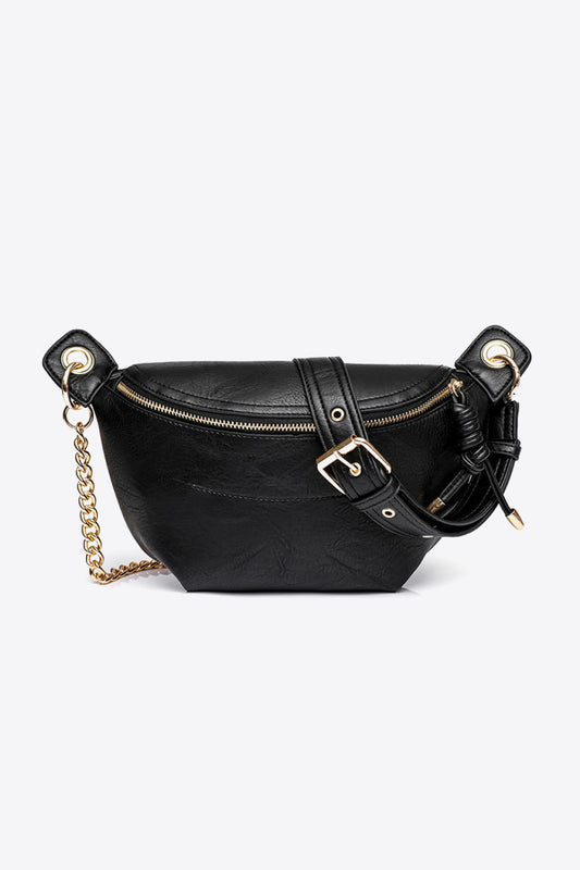 PU Leather Chain Strap Crossbody Bag - nailedmoms