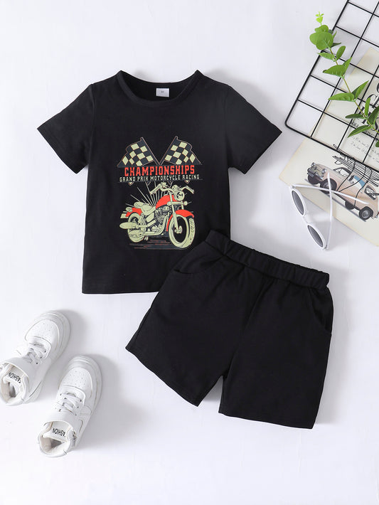 Boys CHAMPIONSHIPS Graphic Tee and Shorts Set - nailedmoms