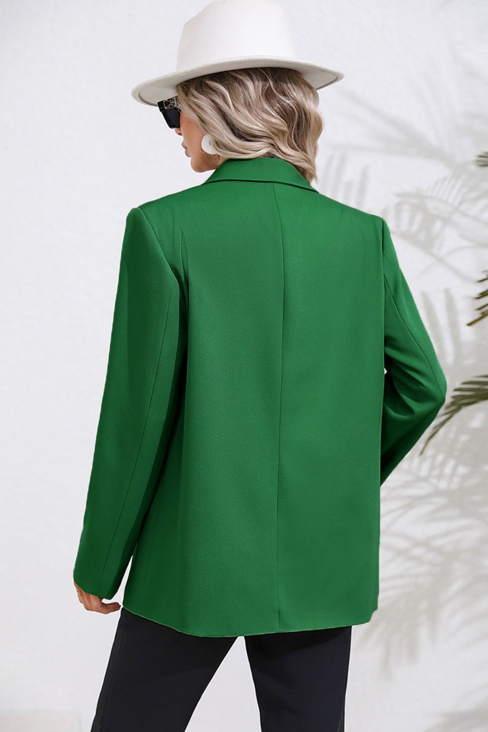 Lapel Collar Long Sleeve Blazer - nailedmoms