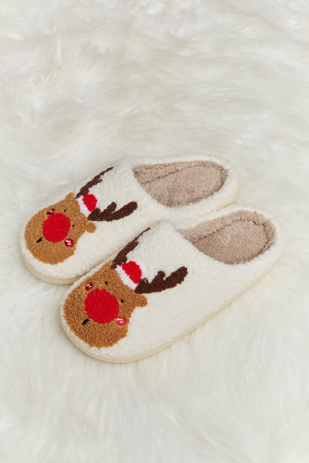 Melody Rudolph Print Plush Slide Slippers - nailedmoms