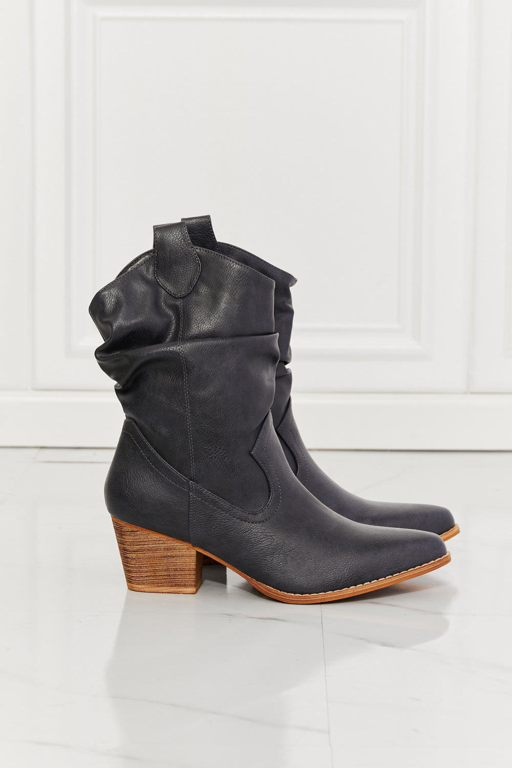 MMShoes Better in Texas Scrunch Cowboy Boots in Navy - nailedmoms