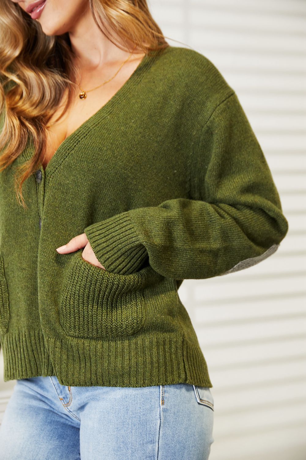 Heimish Full Size Long Sleeve V Neck Button Down Cardigan - nailedmoms