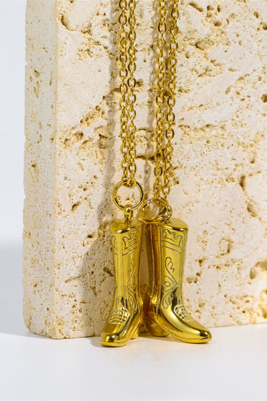Cowboy Boot Pendant Stainless Steel Necklace - nailedmoms