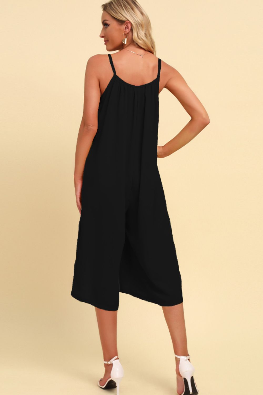 Spaghetti Strap Scoop Neck Jumpsuit - nailedmoms
