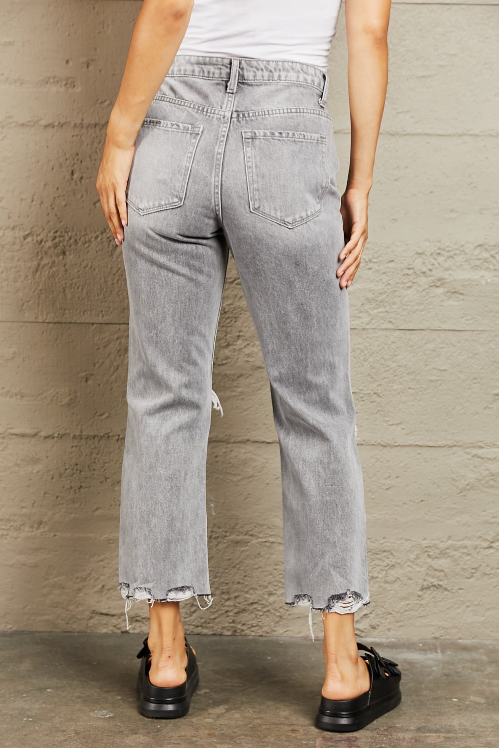 BAYEAS High Waisted Cropped Straight Jeans - nailedmoms