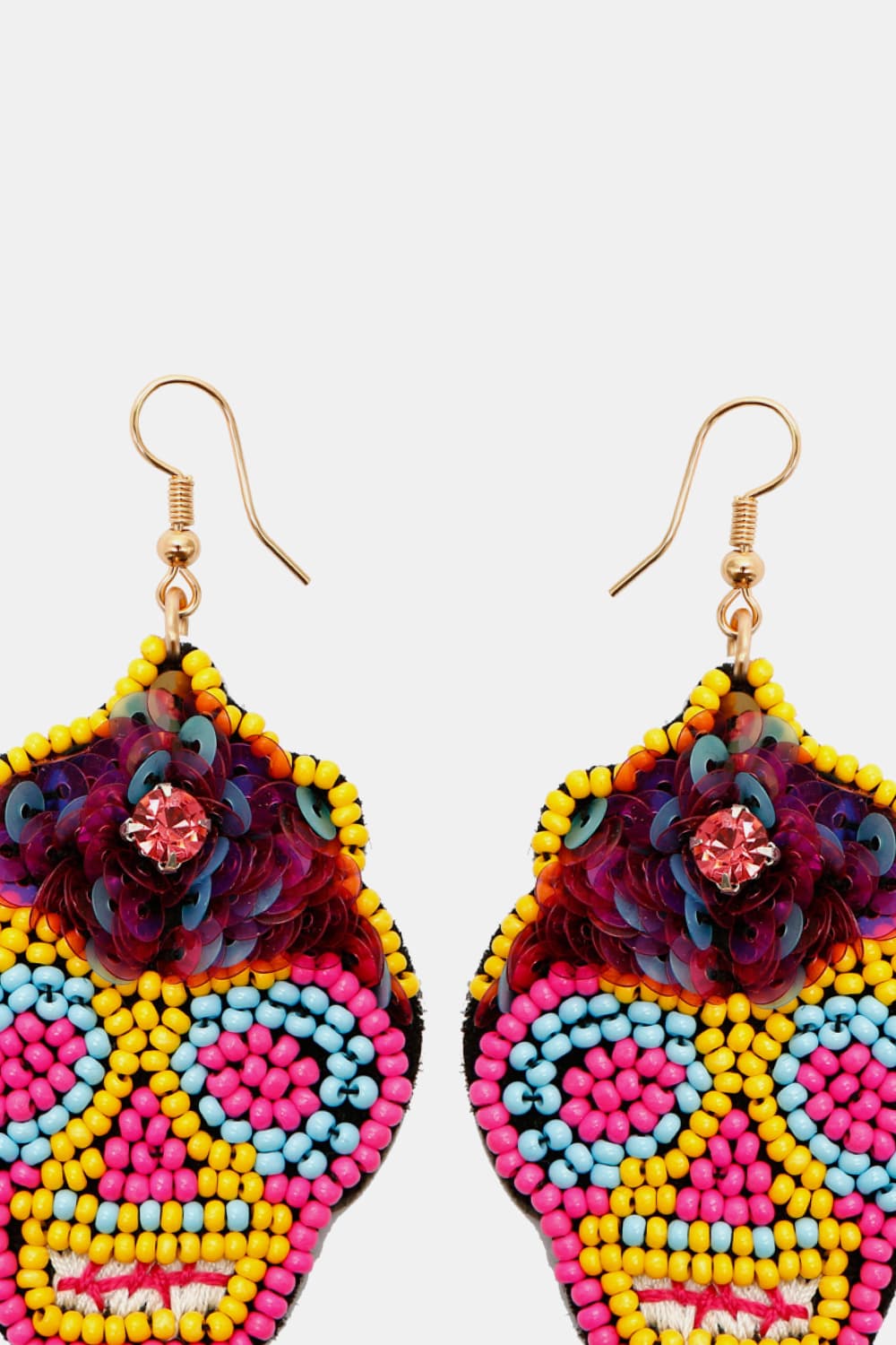 Copper Beaded Detail Dangle Earrings - nailedmoms