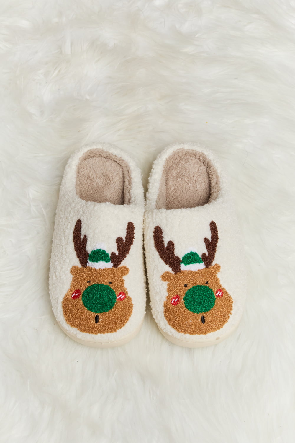 Melody Rudolph Print Plush Slide Slippers - nailedmoms