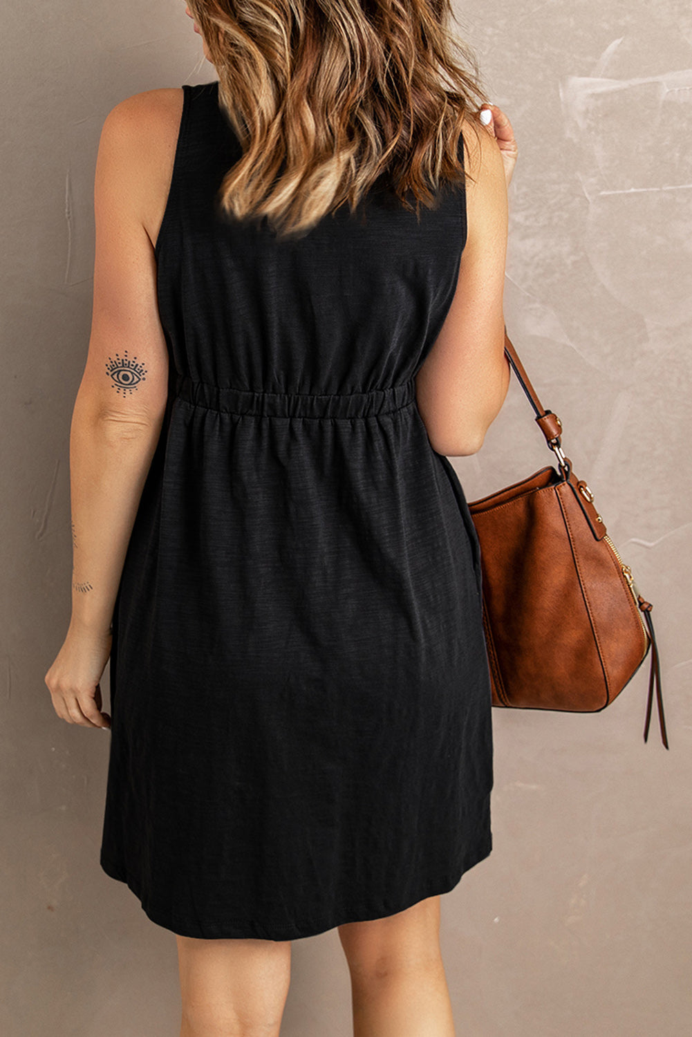 Sleeveless Button Down Mini Dress - nailedmoms