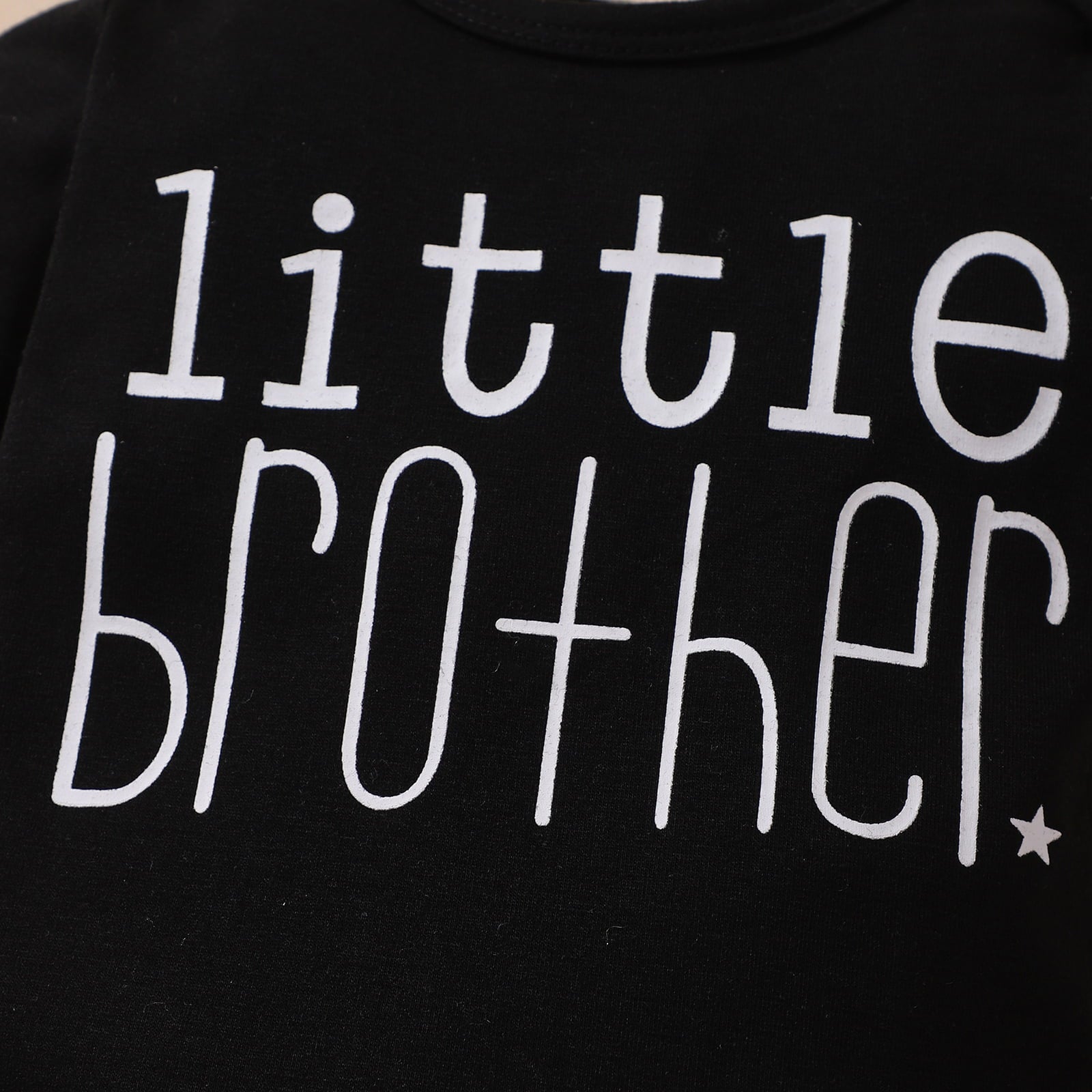 Baby LITTLE BROTHER Graphic Bodysuit and Printed Joggers Set - nailedmoms
