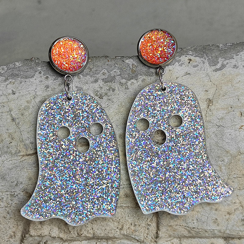 Ghost Shape Acrylic Dangle Earrings - nailedmoms