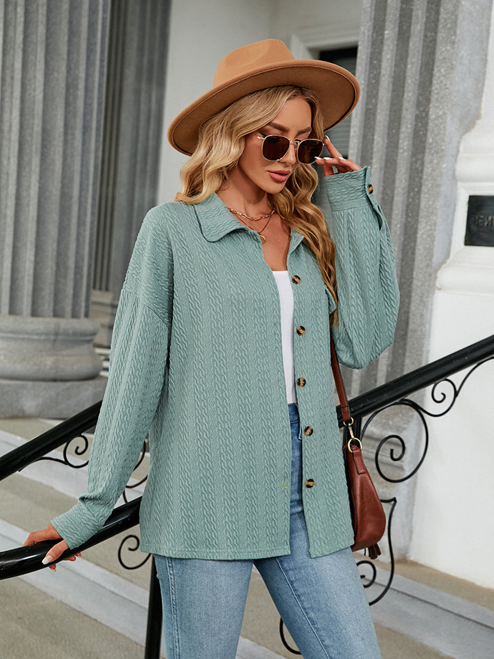 Collared Neck Buttoned Shirt - nailedmoms
