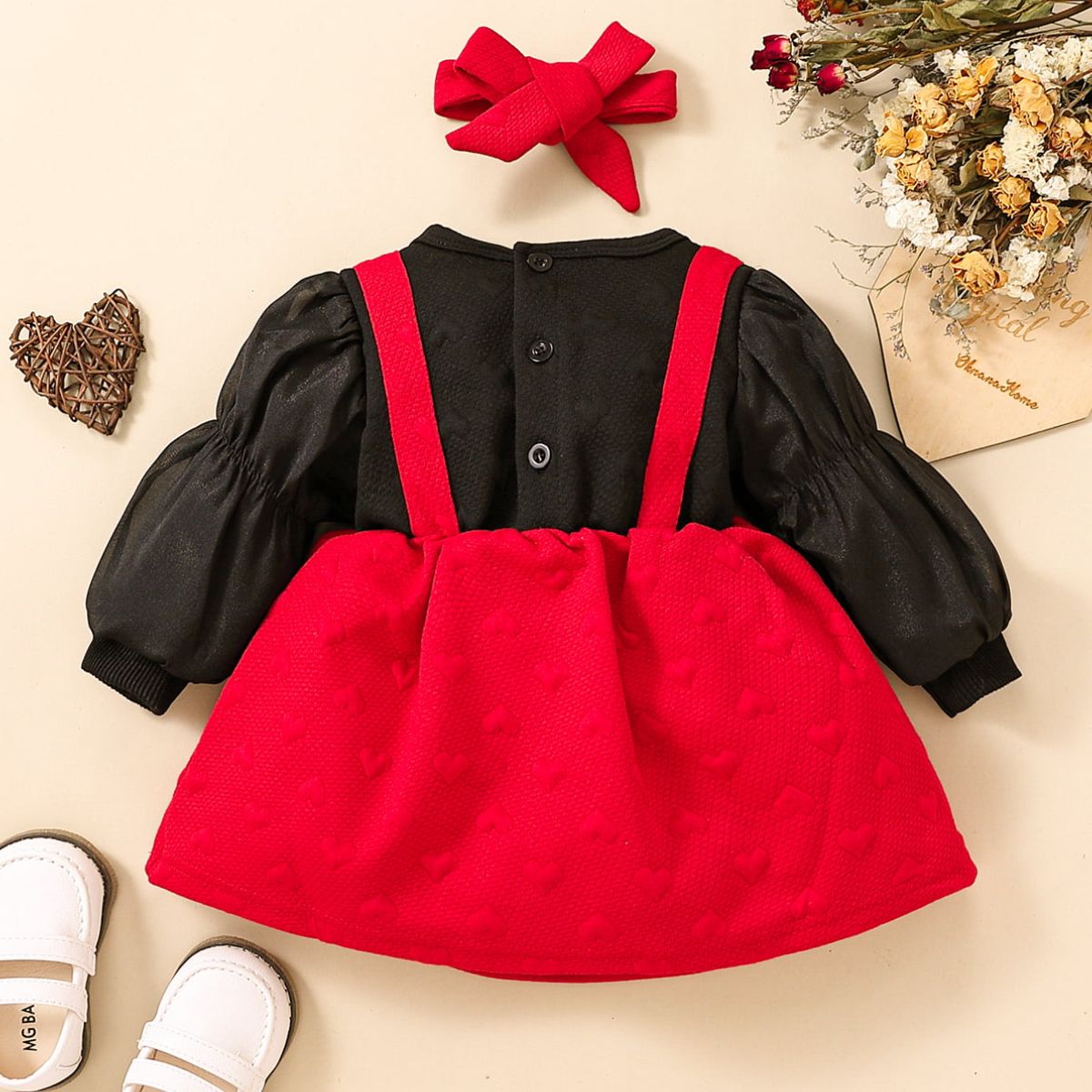 Baby Girl Two-Tone Bow Detail Dress - nailedmoms