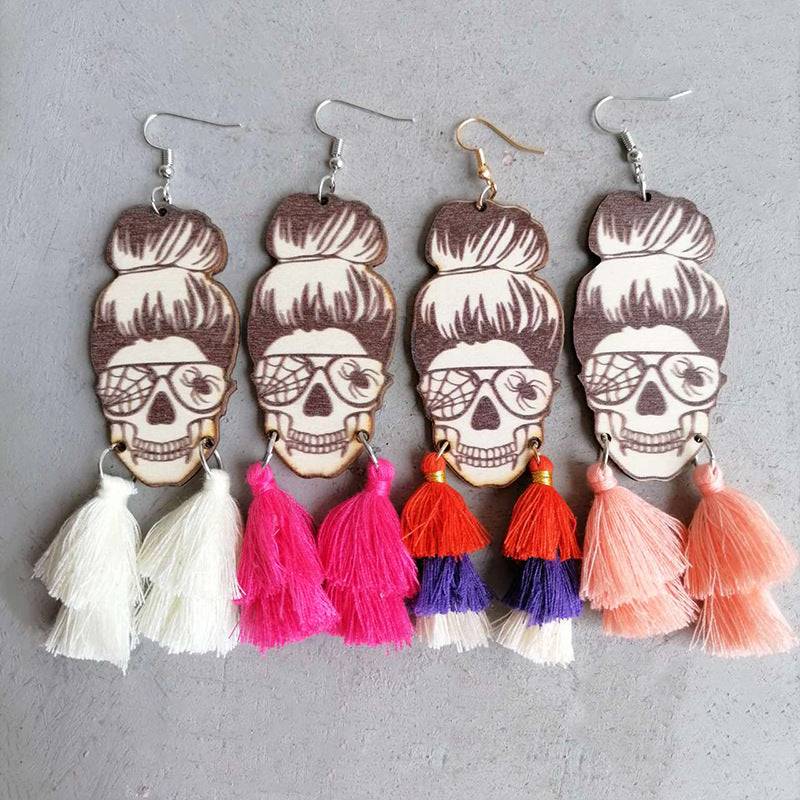 Spider Grandma Tassel Detail Dangle Earrings - nailedmoms