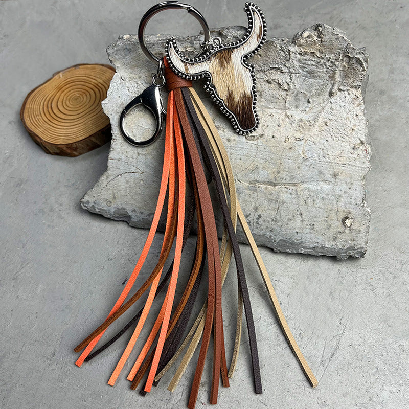 Bull Shape Fringe Key Chain - nailedmoms