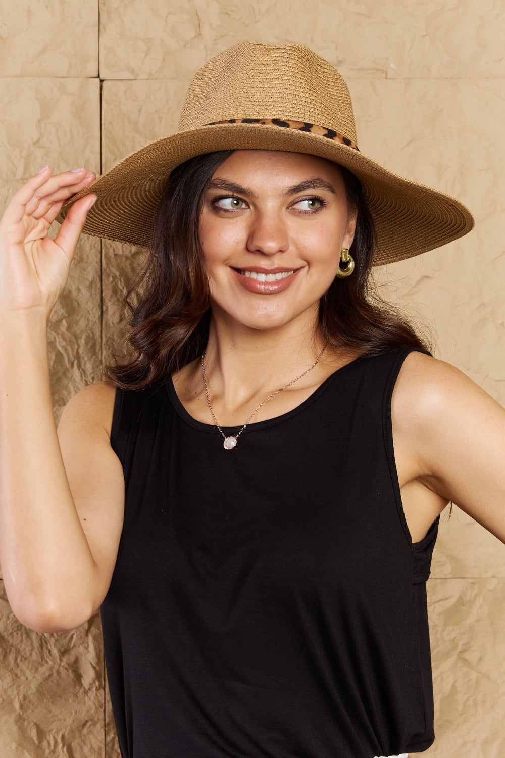 Fame Wild One Leopard Ribbon Straw Hat - nailedmoms
