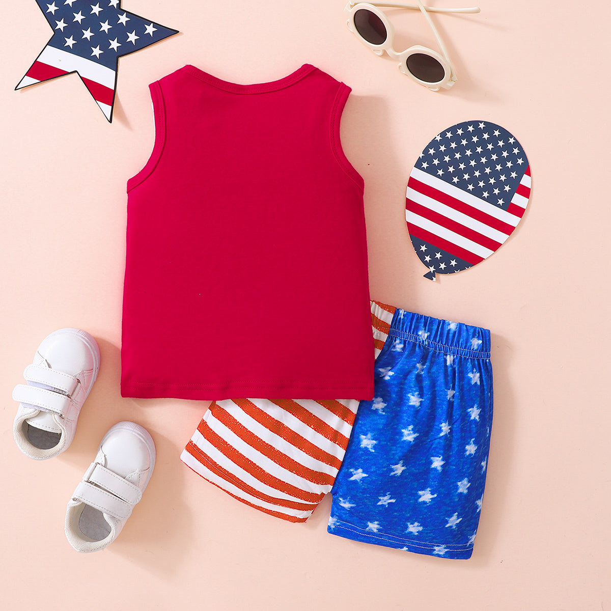 Kids USA Graphic Tank and Star and Stripe Shorts Set - nailedmoms