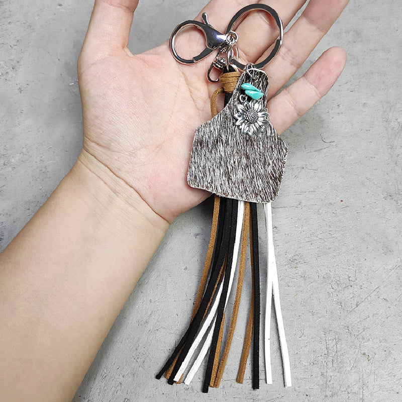 Turquoise Fringe Detail Key Chain - nailedmoms