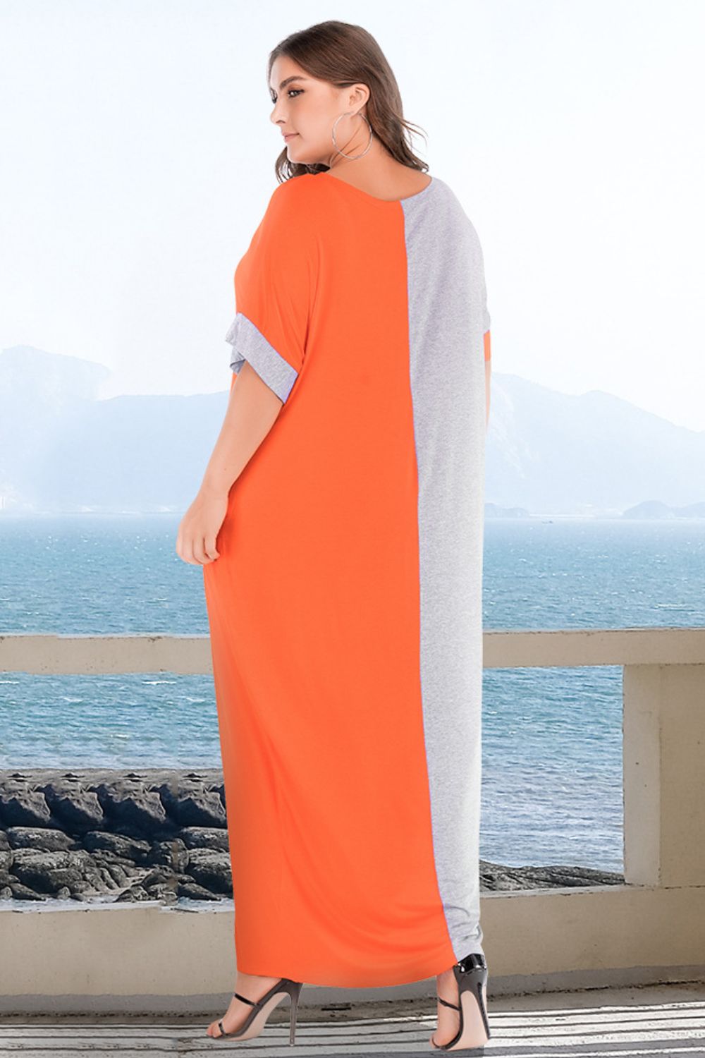 Plus Size Color Block Tee Dress with Pockets - nailedmoms