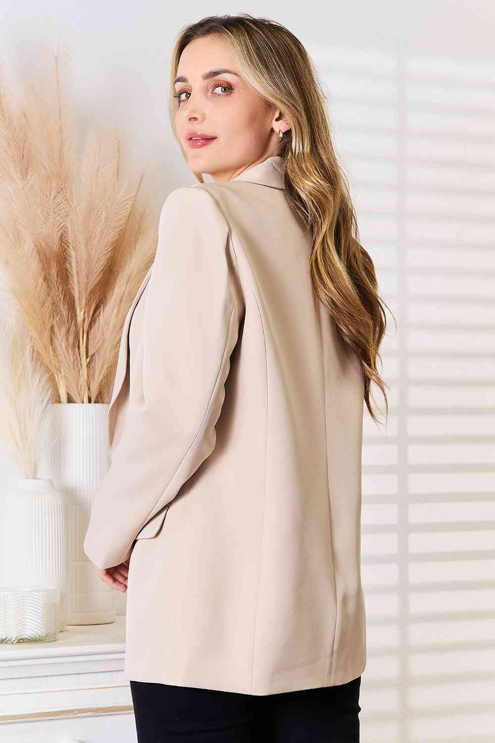 Double Take Shawl Collar Long Sleeve Blazer - nailedmoms