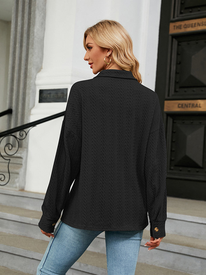 Collared Neck Buttoned Shirt - nailedmoms
