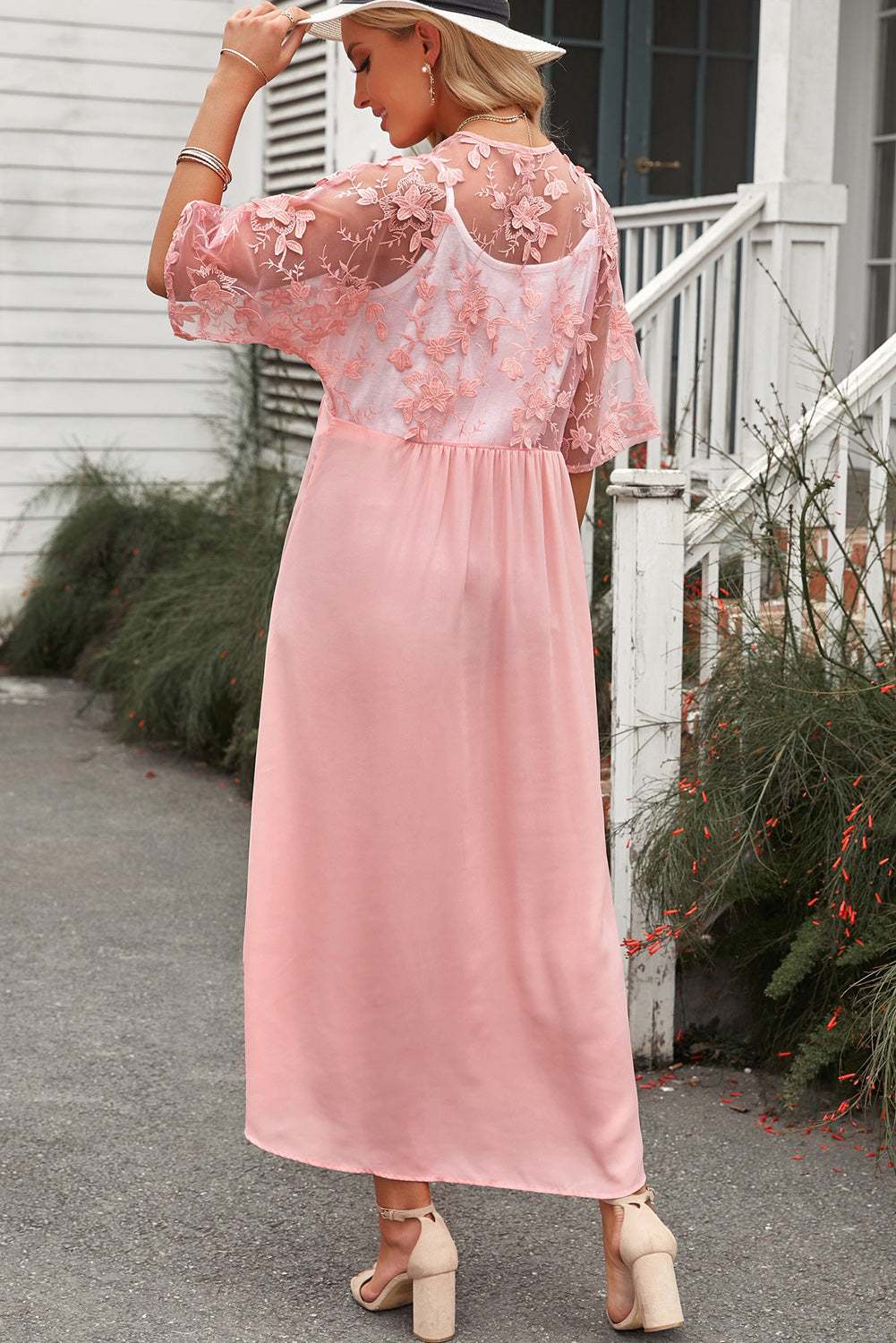 Floral Mesh Lace Crochet Open Front Kimono - nailedmoms