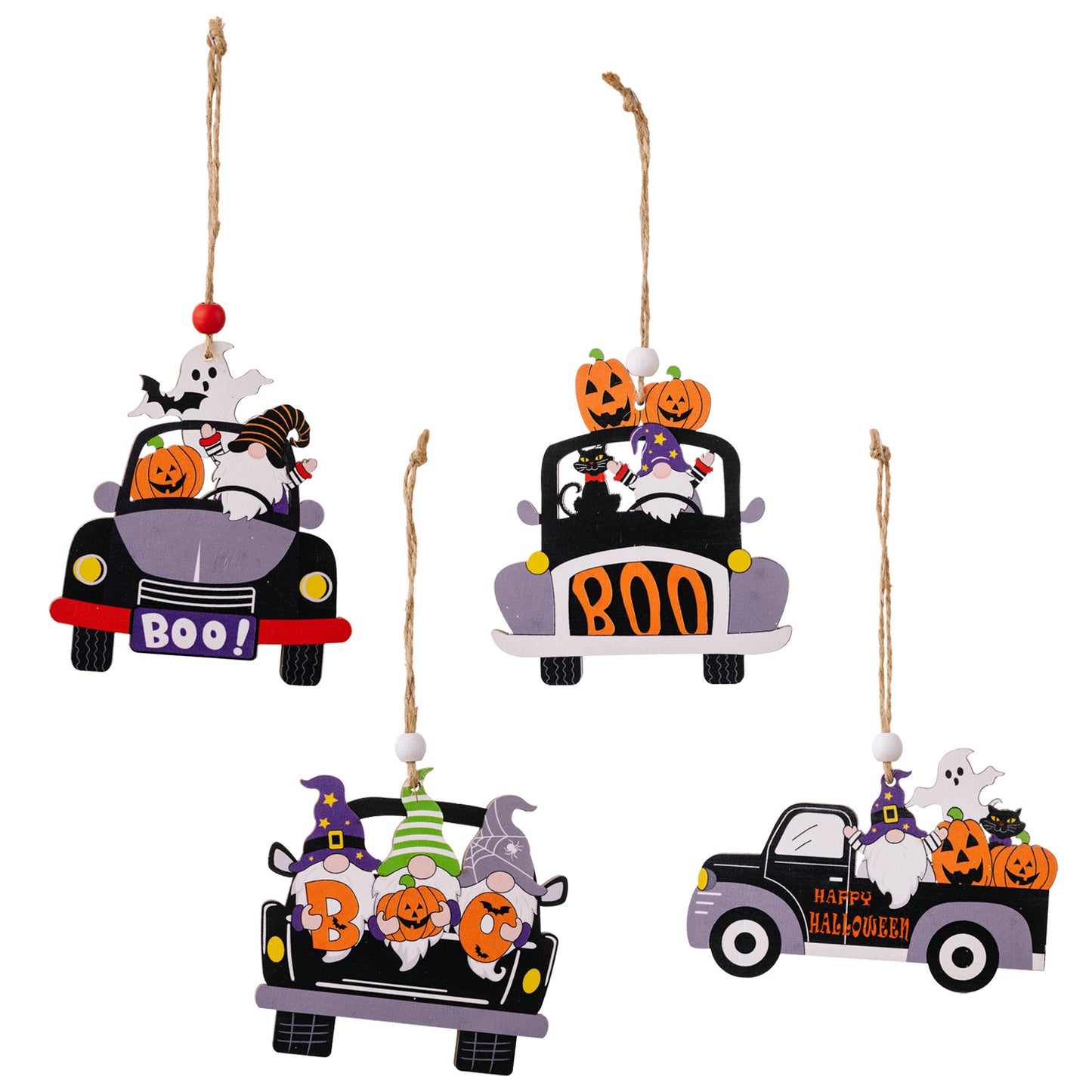4-Piece Halloween Element Car-Shape Hanging Widgets - nailedmoms