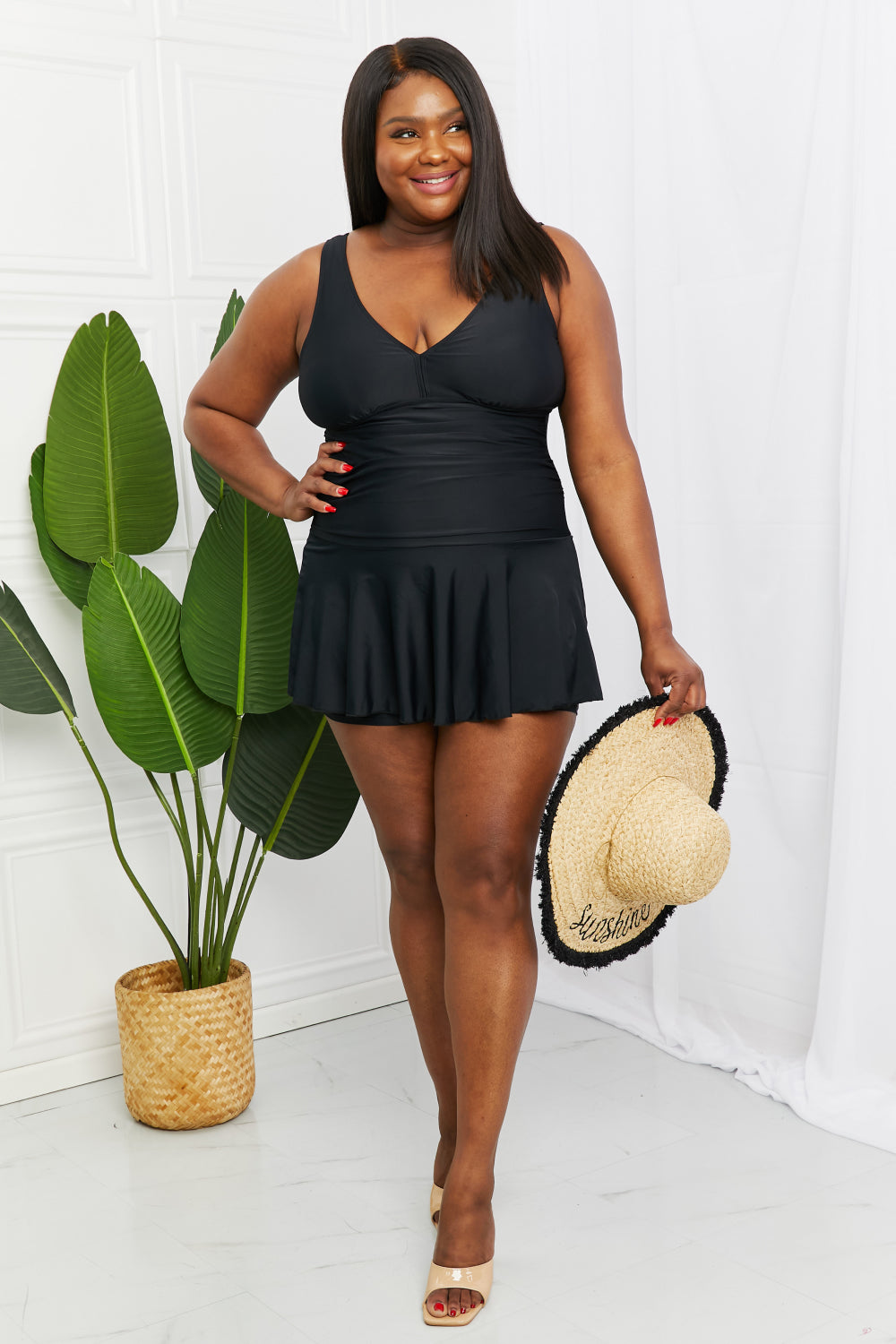 Marina West Swim Full Size Clear Waters Swim Dress in Black - nailedmoms