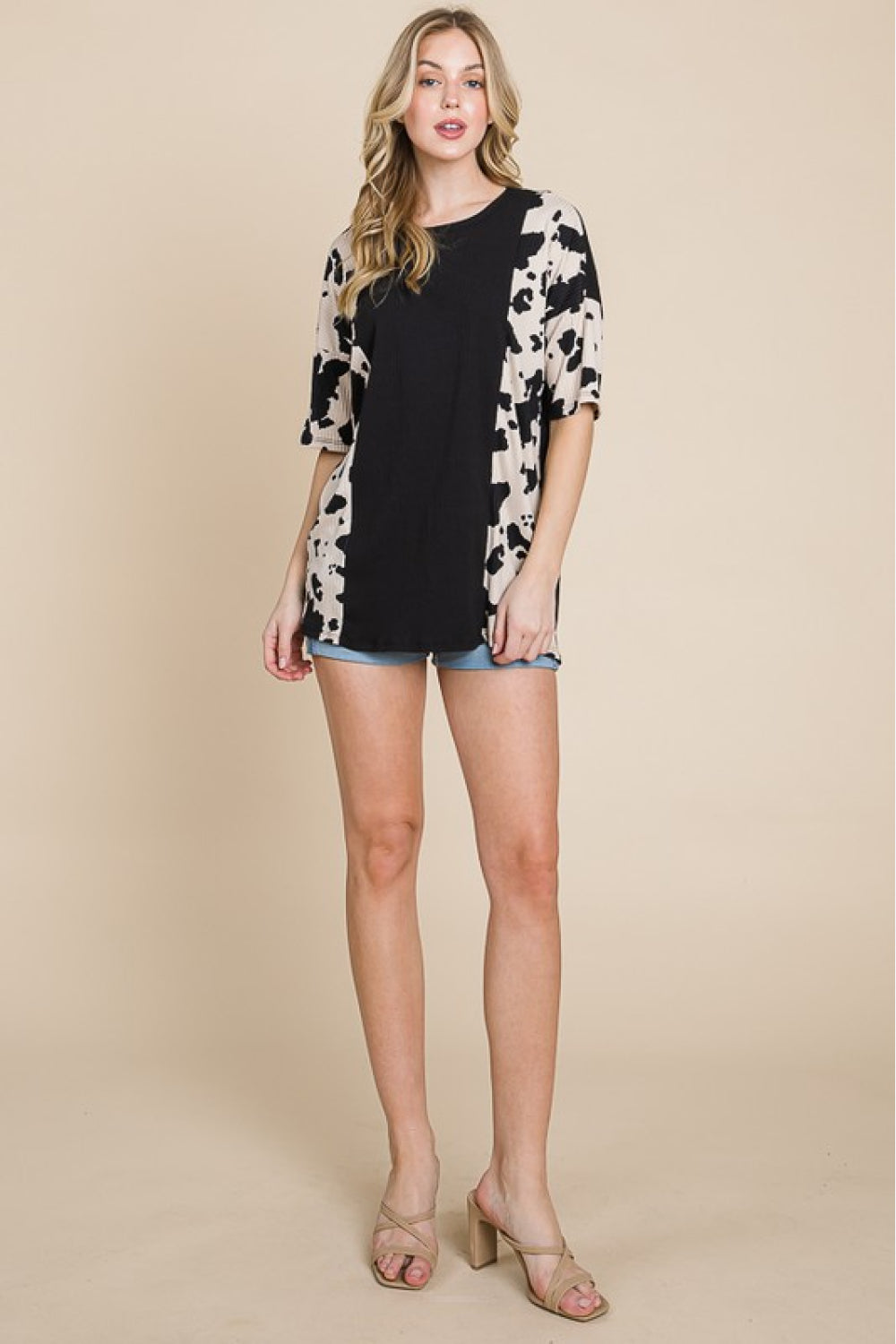BOMBOM Rodeo Love Ribbed Animal Contrast Tee - nailedmoms