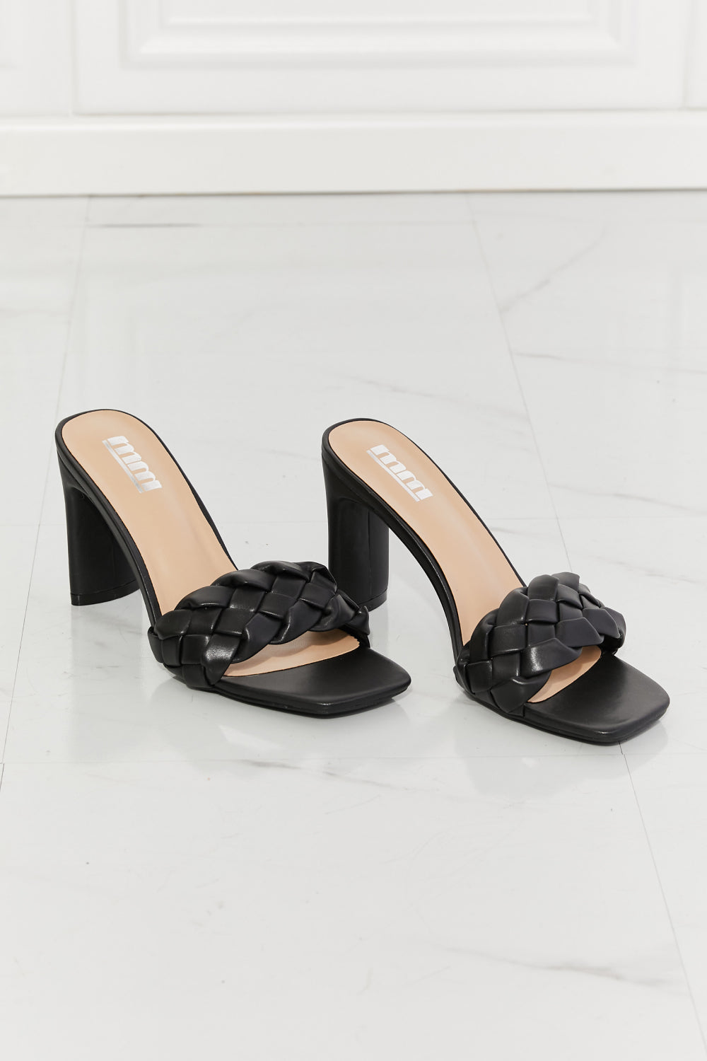 MMShoes Top of the World Braided Block Heel Sandals in Black - nailedmoms