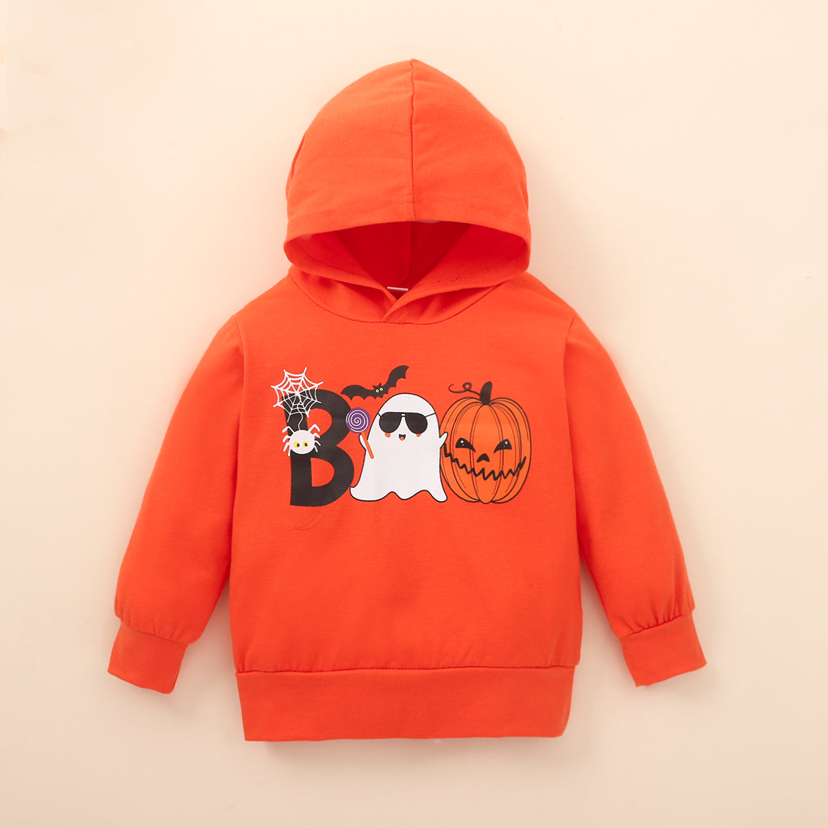 BOO Graphic Long Sleeve Hoodie and Printed Pants Set - nailedmoms