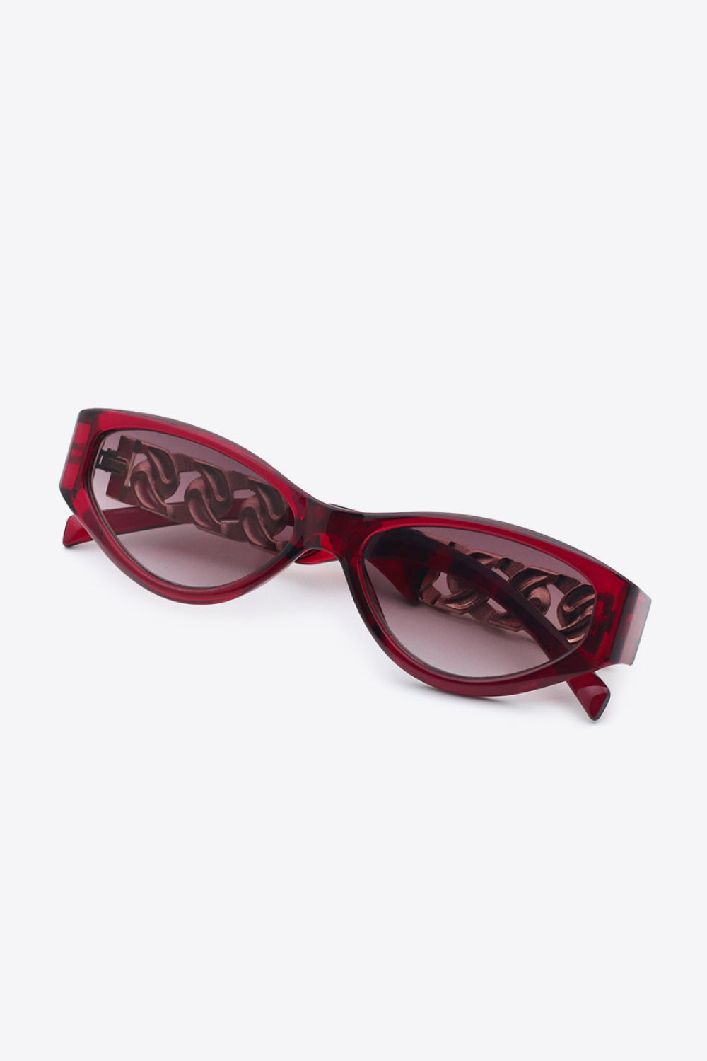 Chain Detail Temple Cat Eye Sunglasses - nailedmoms